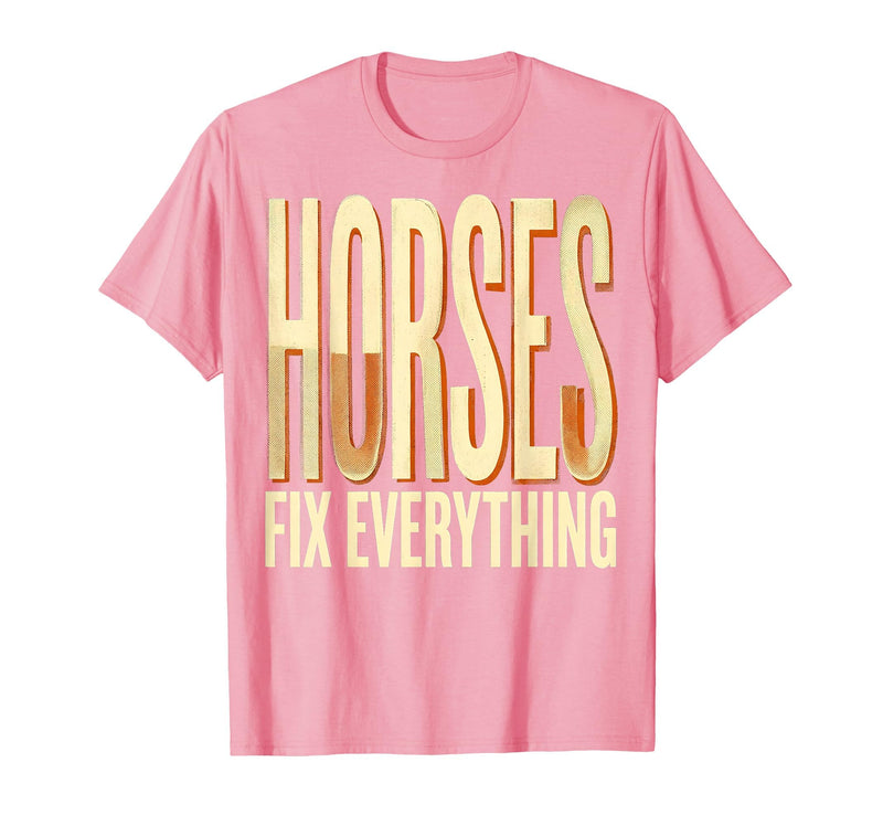 Mademark Horses Fix Everything Equestrian Design T-Shirt - Men - Pink