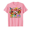 Be Kind Highland Cow Autism Awareness Sped Teacher Be Kind Highland Cow Autism Awareness Inspirational Teacher T-Shirt - Pink