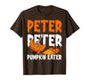 Halloween Matching Couple Shirts Women Men Funny Peter Pumpkin Eater Halloween Costume Men Boyfriend T-Shirt - Brown