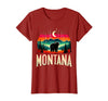 Grizzly Bear Mountain Forrest Nature Montana Grizzly Bear Mountain T-Shirt - Cranberry Red