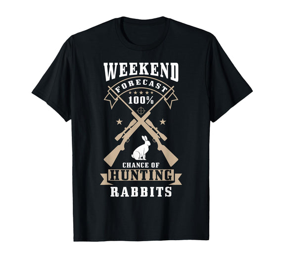 With Saying for Rabbit Hunting T-Shirt in Black