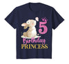 Kids 5th Birthday Rabbit Princess Girl Bunny 5 Years Old T-Shirt in Navy Blue