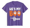 He's My Boo Matching Halloween Pajama Couples Funny T-Shirt - Purple Heather