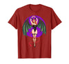 Classic Vintage Pin-Up Sexy Girl by YUX Sexy Succubus Monster Halloween Hand Heart Pin-Up Girl Devil T-Shirt - Cranberry Red
