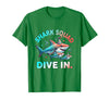 Mademark Shark Squad. Dive In. Party Animal Design T-Shirt - Kelly Green