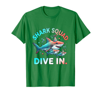 Shark Squad. Dive In. Party Animal Design T-Shirt
