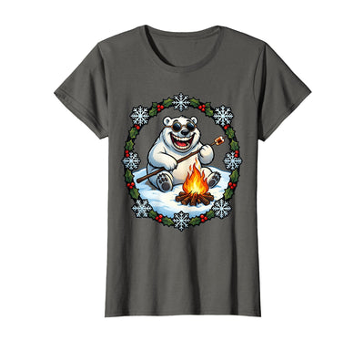 Polar Bear Sunglasses Roasting Marshmallow Christmas T-Shirt