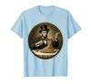 Mademark Funny Monkey Eating Spaghetti With Fork Illustration T-Shirt - Men - Baby Blue