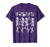 Dancing Skeletons Halloween Party Music Shirts Spooky Skeletons Symphony Halloween Dance Music Men Women T-Shirt - Purple