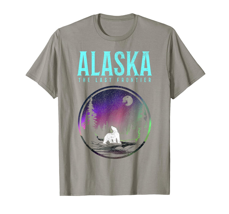 We Love Alaska - Apparel & Gifts Alaska Last Frontier Polar Bear Vintage Pride Souvenir T-Shirt - Slate Grey