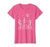 Sollomio Skeletons Dancing at The Club with a Disco Ball Halloween T-Shirt - Pink Heather