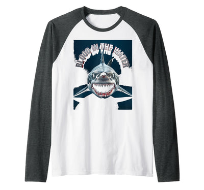 Blood in the Water Shark Women Design Raglan Baseball Tee