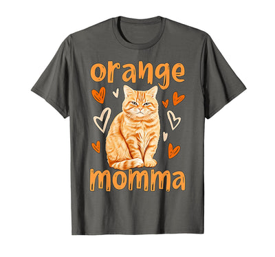Orange Cat Tabby Cat Gifts Orange Momma Orange Cat Mom Tabby Cat Heart T-Shirt
