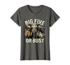 Mademark Big Five or Bust Safari Wildlife Design T-Shirt - Women - Asphalt Grey
