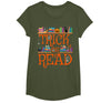 Trick or Read Funny Halloween Teacher Book Library Reading T-Shirt - Olive Green