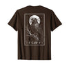 F-CAW-F Meme Raven Gothic Halloween Graphic Tees F-CAW-F Crow Tarot Card Funny Halloween Vintage On Back T-Shirt - Brown