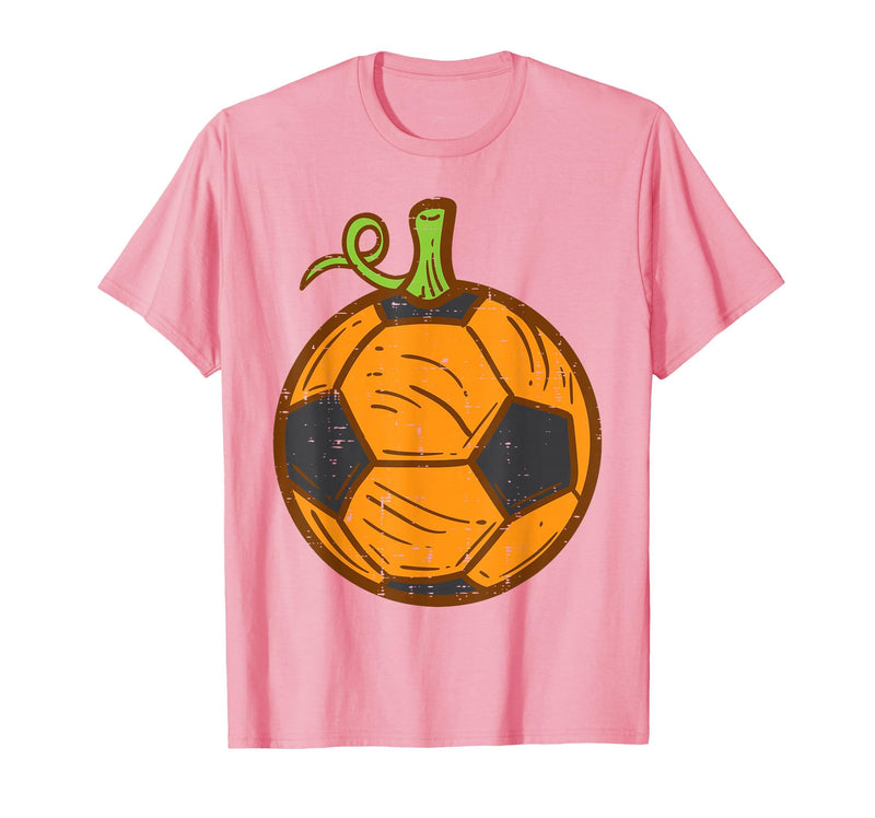 Halloween Shirts For Women Men Kids Boys Girls Halloween Soccer Ball Pumpkin Football Costume Boys Kids Men T-Shirt - Pink