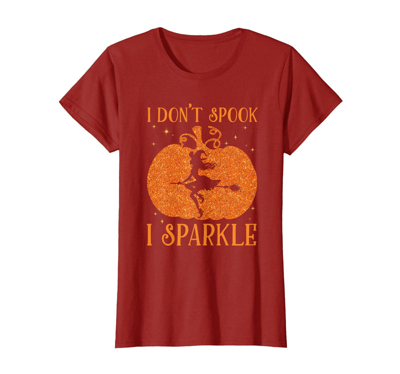 PDUS32 I Don't Spook I Sparkle Funny Halloween I Don't Spook I Sparkle Funny Halloween Girl Witch Pumpkin T-Shirt -