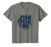 Mademark Fish Fear Me Funny Fishing for Men Angler Humor Quote T-Shirt - Olive Heather