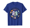 Mademark Ghost & Spirits - Ghost (99 Problems All) T-Shirt - Royal Blue-cute Ghost Peeking Behind Gravestone