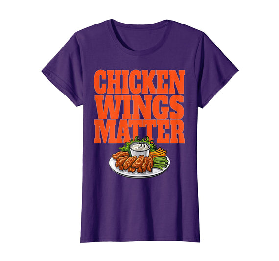 Southern Tier Apparel Anti Cuomo Chicken Wings Matter Buffalo Wings Football T-Shirt - Purple