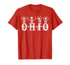Funny O-H-I-O State Skeleton Halloween Funny O-H-I-O State Skeleton Ohio Halloween Vintage Vibe Fun T-Shirt - Red