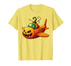 Funny Halloween Airplane Costume for Kid Boy Funny Airplane Pumpkin Pilot Lovers Halloween Mens Boys Kids T-Shirt - Lemon