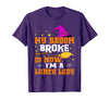 Funny Lunch Lady Halloween Costume My Broom Broke So Now I'm A Lunch Lady Halloween Cantine T-Shirt - Purple
