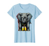 Mademark Funny Elephant Hiding Behind Tiny Tree T-Shirt - Women - Baby Blue