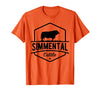 Funny Farmer Gift for Simmental Cattle Cow Farmer - Simmental Cattle T-Shirt - Orange