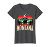 Grizzly Bear Mountain Forrest Nature Montana Grizzly Bear Mountain T-Shirt - Dark Heather Grey