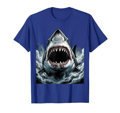 Great White Shark Emerging From Fog Illustration T-Shirt