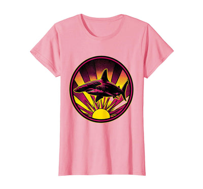 Hammerhead Shark Silhouette Sunset Ocean Art T-Shirt