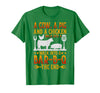 Cow A Pig And A Chicken gift idea A Cow A Pig and A Chicken Walk Into A BBQ The End Barbecue T-Shirt - Kelly Green