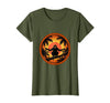 Mademark Monkey Silhouette Tropical Sunset Graphic T-Shirt - Women - Olive Green