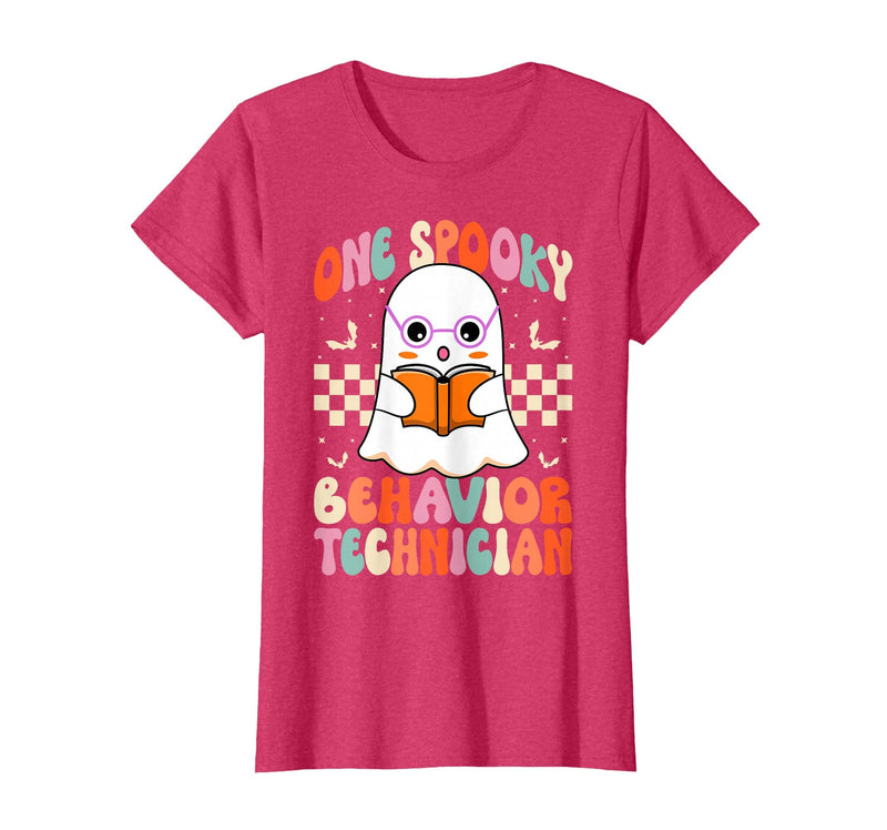 RBT Behavior Tech Spooky Halloween Gifts Co. One Spooky Behavior Technician Analyst - Halloween Ghost RBT T-Shirt - Red