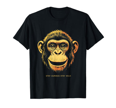 Stay Curious Stay Wild Monkey Graphic Design T-Shirt - Men