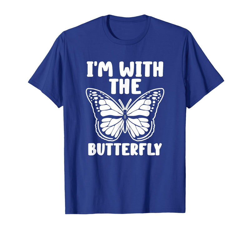 Im With Butterfly Halloween Costume Party Gift I'm with Butterfly Halloween Costume Matching Couples Party T-Shirt - Royal