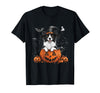 Border Collie Dog Halloween Costume Outfits Border Collie Dog Pumpkin Halloween Thanksgiving Men Women T-Shirt - Black