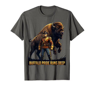 Cow Mademark Buffalo Pride Runs Deep Buffalo Soldiers Runs T-Shirt