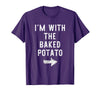 Im With The Baked Potato Halloween Costume I’m with The Baked Potato Funny Halloween Couple Costume T-Shirt - Purple