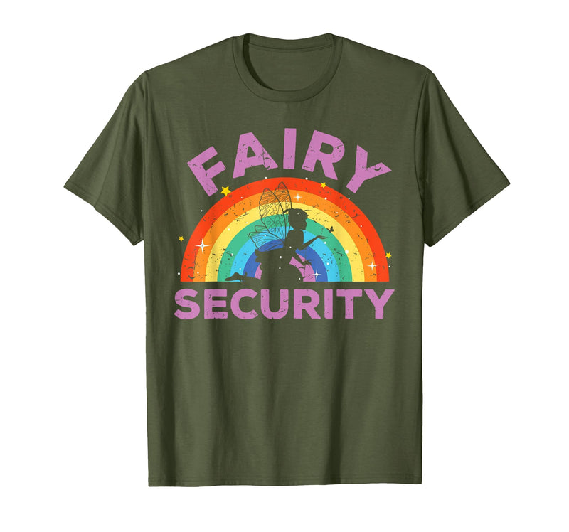 Halloween Fairy Security Father's Day Apparel Men Fairy Security Funny Dad Costume T-Shirt - Olive Green