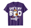 Funny Couples Halloween Matching Couple Outfits He's My Boo Matching Couple Halloween Couples She's My Boo T-Shirt - Purple