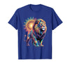 Cosmic Animal Mandala Sacred Geometry Collective Sacred Geometry Lion Mandala T-Shirt - Royal Blue