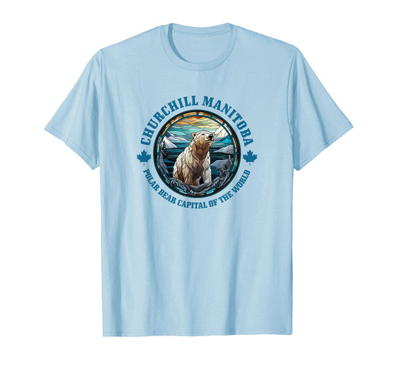 Churchill Polar Bear Shirts & Gifts Churchill Manitoba Canada Polar Bear Capital of The World T-Shirt - Baby Blue