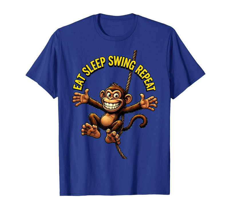 Mademark Eat Sleep Swing Repeat Monkey Graphic Design T-Shirt - Men - Royal Blue