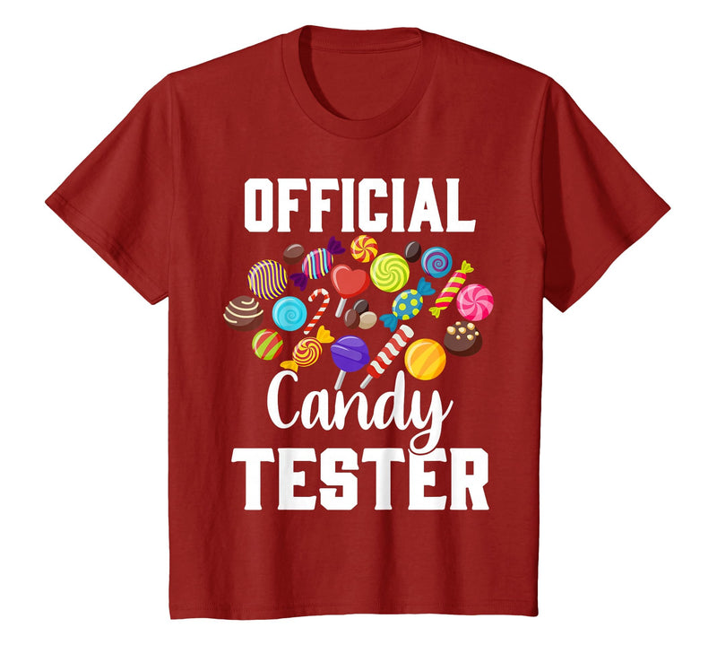 Candy Tester Sweets Lover Gifts & Apparel Official Candy Tester Halloween Costume Boys Girls Kids T-Shirt - Cranberry Red