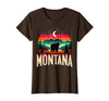 Grizzly Bear Mountain Forrest Nature Montana Grizzly Bear Mountain T-Shirt - Brown