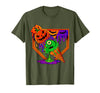 Ice Cream Drip Baseball Home Plate Halloween Tee Funny Halloween Baseball Ice Cream Drip Boys Girls Youth T-Shirt - Olive