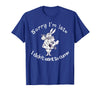 Sorry I'm Late, I Didn't Want to Come White Rabbit Watch T-Shirt in Royal Blue